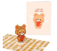Central 23 Carte Pop Up Ours Et Cœur - Love You Berry Much - Jolie Carte De Vœux 3D Pour Anniversaire Saint Valentin Je T'aime Pour Homme Femme - Livré Avec Autocollants Et Enveloppe