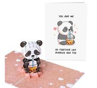 Central 23 Carte Pop Up Panda - Like Bubbles And Tea - Carte 3D Pour Anniversaire Saint Valentin - Cartes De Vœux Pour Homme, Femme, Amie - Livrée Avec Autocollants Et Enveloppe