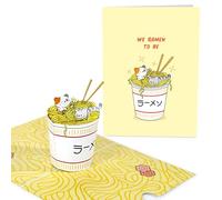 Central 23 Carte pop up ramen - Chat - We Ramen to Be - Jeu de mots - Carte anniversaire 3D pour homme femme - Pour Saint Valentin Je t'aime Amour - Livré avec autocollants
