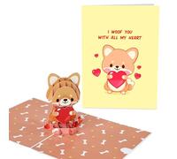 Central 23 Carte Pop Up Shiba Inu - Woof You - Cartes De Voeux 3D Pour Anniversaire Saint Valentin Je T'Aime - Pour Homme Femme Les Amoureux Des Chiens - Livrée Avec Autocollants