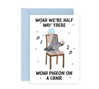 Central 23 - Cartes d'anniversaire amusantes pour homme femme - « Pigeon on a Chair » - Cadeaux pour lui et elle - Cartes d'anniversaire pour papa, maman, amis - Livré avec autocollants