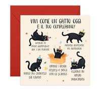 Central 23 Cartolina Auguri Donna Uomo Live Like A Cat Divertente Spiritoso Idea Regalo Compleanno Con Adesivi Di