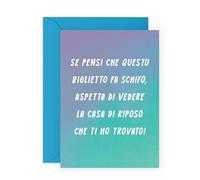 Central 23 Cartolina Auguri Papà Uomo Volgare Mamma 60 Anniversario Marito Moglie Idea Regalo Humor Spiritoso Con Adesivi Di