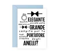 Central 23 Cartolina Porta Anelli Domanda Suit Up Little Man Matrimonio Proposta Busta Idea Regalo Simpatica Con Adesivi Di