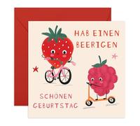 Central 23 Erdbeere Geburtstagskarte Berry Nichte Tochter Kinder Cousin Freundin Fahrrad Aufkleber Von