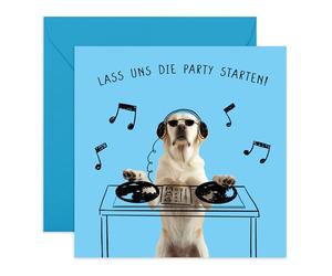 Central 23 Geburtstagskarte DJ Dog Party Started Canine Twist Fun Energetic Feier Aufkleber Von