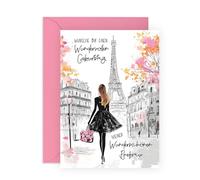 Central 23 Geburtstagskarte Ehefrau Paris Eiffelturm Schöne Geschenkidee Partnerin Liebe Meiner Frau Von Ehemann Romantisch Süße Grußkarte Für Sie Inklusive Aufkleber Von