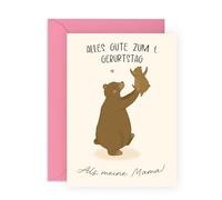 Central 23 Geburtstagskarte Erste Mama Bär Design Geschenk Neue Mutter Baby Zu Mami Ehefrau Partnerin Herzliches Andenken Inklusive Aufkleber Von