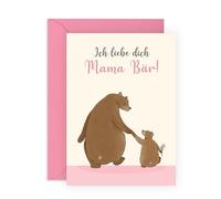 Central 23 Geburtstagskarte Mama Bär Süße Muttertagskarte Von Sohn Tochter Mutti Bärchen Motiv Herzliche Grußkarte Geschenkidee Für Sie Inklusive Aufkleber Von