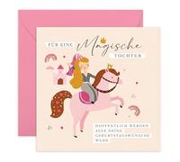 Central 23 Geburtstagskarte Tochter Prinzessin Pony Magisch Mädchen Stieftochter Kind Frauen Geschenkidee Pferd Süßes Design Herzliche Glückwünsche Inklusive Aufkleber Von