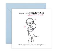 CENTRAL 23 Grandad Appreciation - From Grandson - Hugs for Grandpa Grand-Père Grandad Lui Men for Birthday Father's Day - Sweet Heartwarming Family Greeting - Livré avec des autocollants
