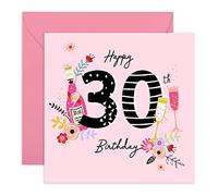 Central 23 Jolie carte d'anniversaire 30 ans pour femme - « Happy 30th Birthday » - Jolie carte d'anniversaire pour elle - Carte d'anniversaire amusante pour lei