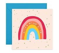 Central 23 - Jolie carte d'anniversaire pour les amis - Arc-en-ciel - « Jour magique » - Cartes de vœux pour filles - Cartes d'anniversaire pour fille - Livré avec des autocollants amusants