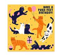 CENTRAL 23 - Jolies cartes d'anniversaire pour sœur - « Have a Purr-fect Birthday » - Carte d'anniversaire pour meilleure amie - Cartes d'anniversaire pour femme - Cartes de vœux chat