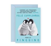 Central 23 Linda Tarjeta De Cumpleaños Para Hombre Mujer - PARA MI PINGÜINO - Dulce Tarjeta De Felicitación Para Esposo Esposa Novio Novia - Regalo Para Pareja - Viene Con Pegatinas - De