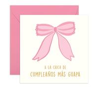 Central 23 Lindo Tarjeta Cumpleaños Niña Rosa Lazo Hija Sobrina Hermana Viene Con Pegatinas Regalo Cumpleaños Lindo Regalo Por