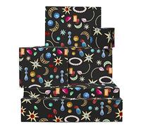 CENTRAL 23 Lot de 6 feuilles de papier cadeau épais pour anniversaire, Noël, toutes les occasions - Avec autocollants amusants - Noir