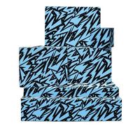 CENTRAL 23 Lot de 6 feuilles de papier cadeau Lightning Bolt - Bleu et noir - Papier cadeau d'anniversaire pour homme - Pour garçons - Livré avec des autocollants