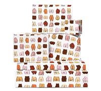 CENTRAL 23 Lot de 6 feuilles de papier cadeau pour adultes pour homme et femme avec étiquettes - Papier cadeau pour mari ou femme - Pour anniversaire, fête prénuptiale - Avec autocollants - Recyclable