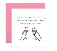 Central 23 Lustige Geburtstagskarte Männer Frauen Life Without Wine Beste Freundin Mutter Sister Aufkleber Von