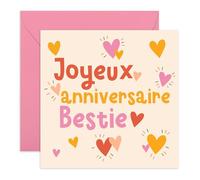 Central 23 Meilleure Amie Carte Anniversaire Mignon Cœur Fille Femme Sœur Drôle Petite Amie Vient Avec Stickers Cadeau Mignon