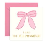 Central 23 Mignonne Carte Anniversaire Fille Rose Nœud Fille Nièce Sœur Vient Avec Stickers Cadeau Anniversaire Cadeau Mignon