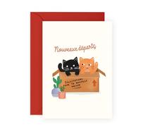 Central 23 Nouvelle Maison Carte Chat Déménagement Félicitations Crémaillère Amoureux Animaux Vient Avec Stickers Cadeau Mignon Cadeau Anniversaire