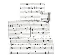 CENTRAL 23 Papier cadeau blanc - 6 feuilles de papier cadeau et étiquettes - Notes de musique - Papier cadeau d'anniversaire pour homme et femme - Livré avec autocollants amusants - Recyclable