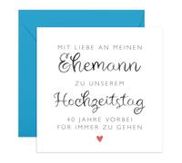 Central 23 Romantische 40. Hochzeitstagskarte Ehemann Geschenk Liebe Jahre Ehepartner Ewigkeit Inklusive Aufkleber Von