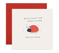 Central 23 Süße Geburtstagskarte Für Mädchen Little Lady Nichte Kinder Marienkäfer Hut Aufkleber Von