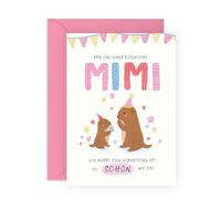 Central 23 Süße Geburtstagskarte Mimi Otter Für Oma Nana Großmutter Mutters Tag Herzlich Kuchen Aufkleber Von