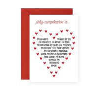 Central 23 Tarjeta De Cumpleaños Del Marido - MI VERDADERO AMOR - Dulces Tarjetas De Cumpleaños Para Hombre - Tarjeta De Felicitación De Amor Para El Novio - Viene Con Pegatinas - Por