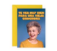 Central 23 Tarjeta grosera para ella - Tarjeta de felicitación para mamá abuela tía - 50 60 70 cumpleaños - Tarjeta de cumpleaños humorística para mujer - Broma de edad - con pegatinas