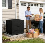 Central Air Conditioning Outdoor Unit Cover, Heavy-Duty Square AC Cover Made Of Waterproof 600D Fabric, All-Season Protection Against UV Rays Rain And Dust