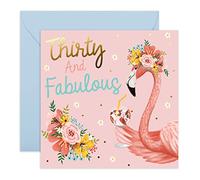 Central Carte d'anniversaire 23-30e - Trente et fabuleux - Flamant rose gin - Pour elle