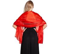 Central Chic Belle Écharpe Châle Étole - Brilliante - Cérémonies Fêtes Mariage - Plein De Couleurs (Rouge Scarlet)