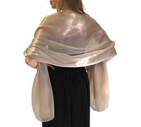 Central Chic Belle Écharpe Châle Étole - Brilliante - Cérémonies Fêtes Mariage - Plein De Couleurs (Taupe Or)