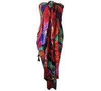Central Chic Châle de plage enroulé avec franges multicolores de grande taille à motifs colorés pour l'été, décontracté, maillot de bain, paréo, couverture, bikini, couverture pour la plage