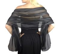 Central Chic soyeux Wrap Étole Châle mariages soirées 24 couleurs - Noir