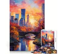 Central Park en Automne Puzzle de 1000 pièces pour Adultes Exercice Mental,évasion et Pleine Conscience Surprise de Noël Snug Lock (38x52cm)