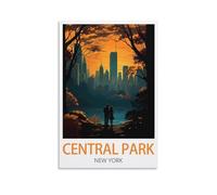 Central Park New York - Affiches de voyage vintage - Impression sur toile pour salon, chambre à coucher, dortoir, maison, bureau (30 x 45 cm)