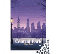 Central Park New York at Night De Noël Puzzle en Bois, 1000 pièces