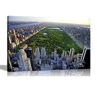 Central Park New York City Impression sur toile encadrée pour décoration murale, maison, bureau, travail, paysages urbains pour salon 40 x 30 cm A3