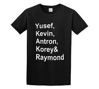 Central Park Yusef Kevin Antron Korey Raymond Five Letter Print Graphic Tee Printed Top Shirt for Mens T-Shirt Black S
