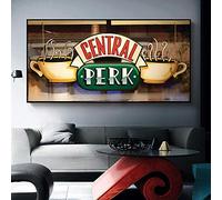 Central Perk Cafe Art mural surdimensionné Peinture sur toile Friends TV Show Encadré Affiches et impressions Art mural scandinave Image 55x110cm (22x43in) avec cadre