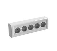 Centrale Brico Bloc 5 Prises avec Terre saillie, Blanc