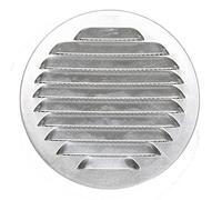 Grille aluminium argenté à encastrer avec clips - fixation murale - diamètre 110mm - avec moustiquaire
