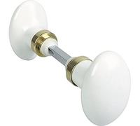 Centrale Brico Lot de 2 boutons de porte Porcelaine porcelaine de limoges laitonné