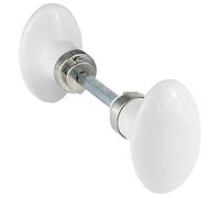 Centrale Brico Lot de 2 boutons de porte Uni porcelaine de limoges nickelé mat