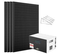 Centrale électrique de balcon 2000 W avec mémoire de 5 kWh 500 et support | Onduleur 800 W, puissance de sortie 800 W, panneaux solaires bifaciaux 500 W, 4 MPPT, couplage AC, sauvegarde, LiFePO4